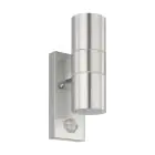 Eglo Wandleuchte Riga 5 Rostfreier Stahl Up & Down 2W 250lm - 830 Warmweiß | IP44 - Bewegungssensor